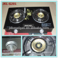 tempered glass top double burner gas stove